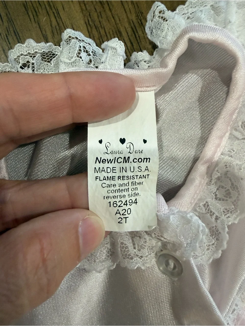 Laura Dare Girls 2T Blush Pink Peignoir Robe Lace Ruffle Made USA Sleepwear VTG